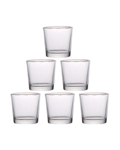 Clear Classy Shot Glasses | Set of 6 | 90 ML | 6 x 6 x 5 inches