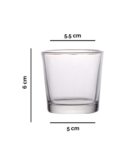 Clear Classy Shot Glasses | Set of 6 | 90 ML | 6 x 6 x 5 inches