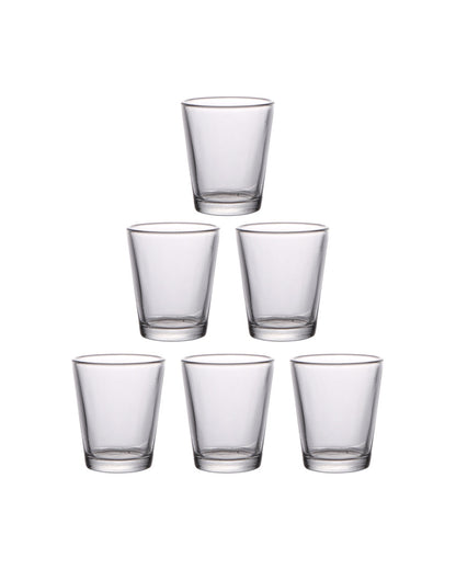 Clear Top Quality Shot Glasses | Set of 6 | 50 ML | 6 x 5 x 3 inches