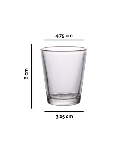 Clear Top Quality Shot Glasses | Set of 6 | 50 ML | 6 x 5 x 3 inches