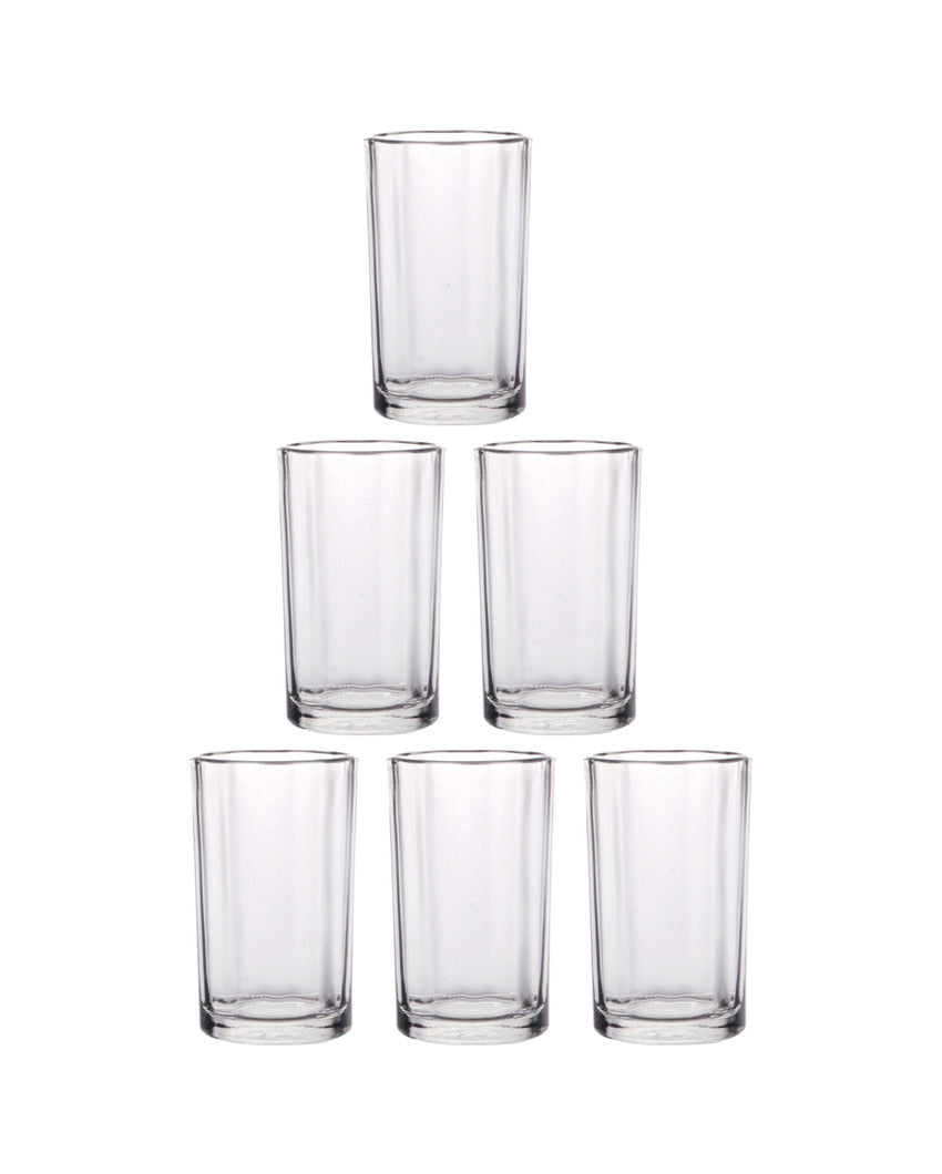 Clear High End Drink ware Glasses | Set of 6 | 180 ML | 11 x 6 x 6 inches