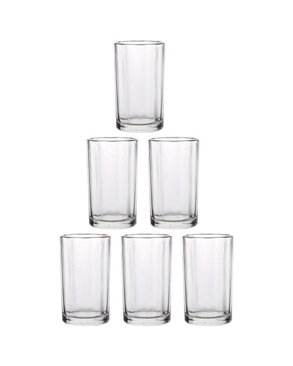 Clear High End Drink ware Glasses | Set of 6 | 180 ML | 11 x 6 x 6 inches