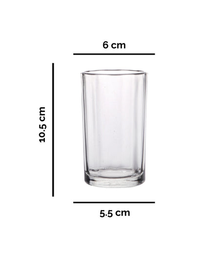 Clear High End Drink ware Glasses | Set of 6 | 180 ML | 11 x 6 x 6 inches