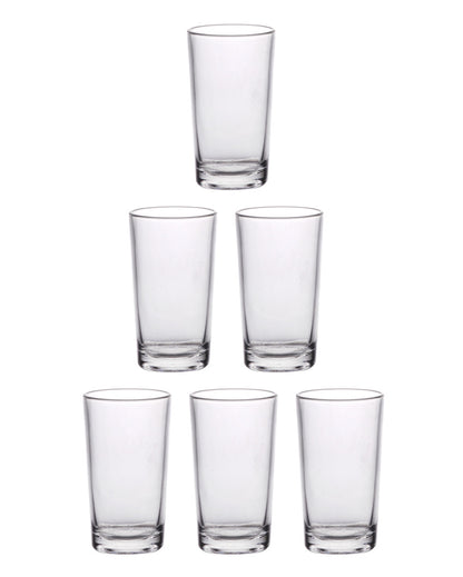 Clear Stylish Juice and Water Glasses | Set of 6 | 240 ML | 12 x 7 x 6 inches