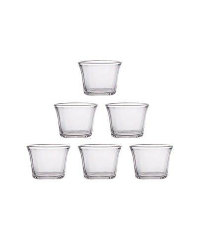 Clear Trendy Shot Glasses | Set of 6 | 50 ML | 5 x 6 x 5 inches