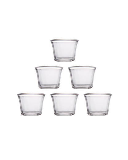 Clear Trendy Shot Glasses | Set of 6 | 50 ML | 5 x 6 x 5 inches