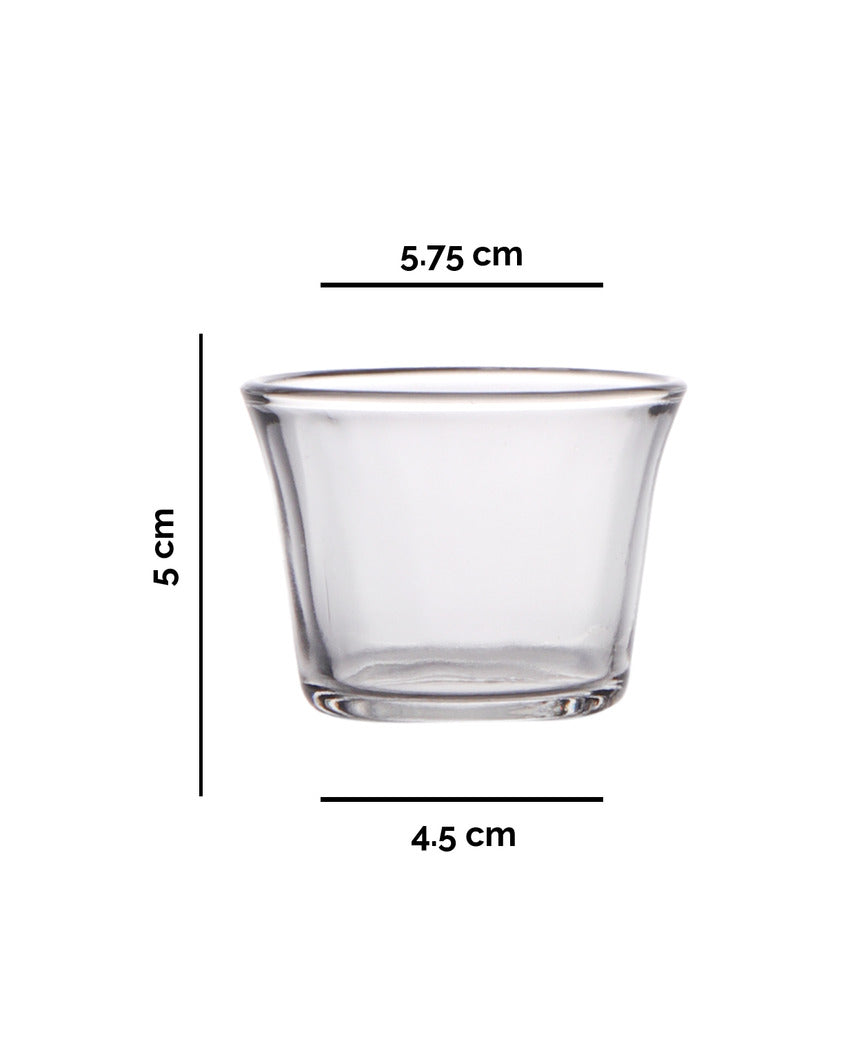 Clear Trendy Shot Glasses | Set of 6 | 50 ML | 5 x 6 x 5 inches