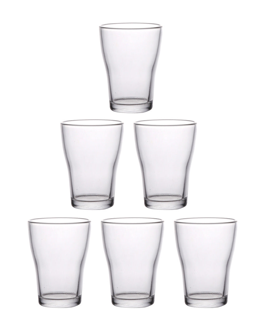 Clear Chic Coffee and Juice Glasses | Set of 6 | 150 ML | 10 x 7 x 5 inches