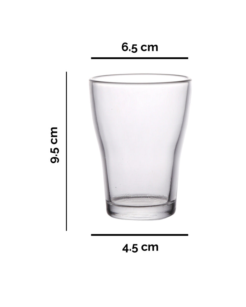 Clear Chic Coffee and Juice Glasses | Set of 6 | 150 ML | 10 x 7 x 5 inches