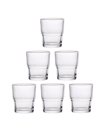 Clear Elegant Juice and Tea Glasses | Set of 6 | 150 ML | 8 x 7 x 5 inches