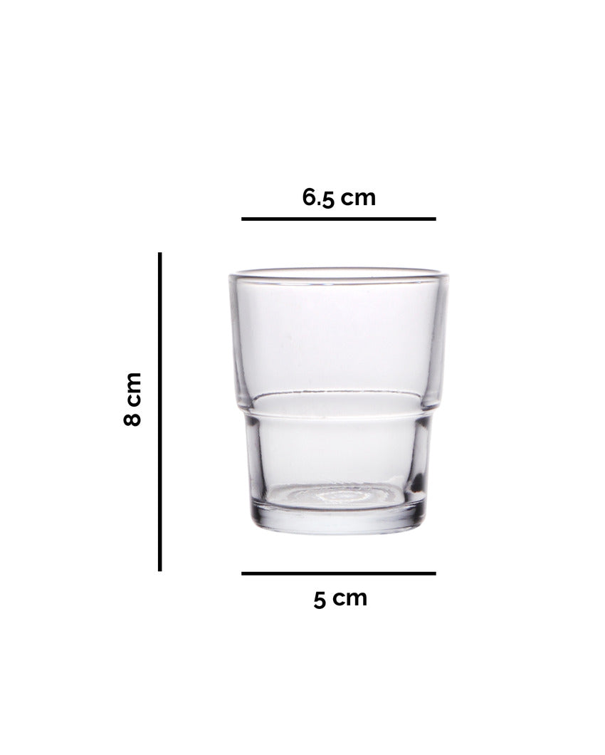 Clear Elegant Juice and Tea Glasses | Set of 6 | 150 ML | 8 x 7 x 5 inches