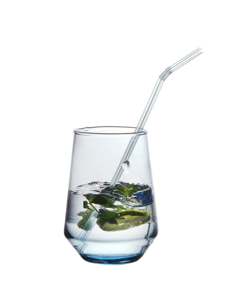 Blue Unique Designer Juice and Water Glasses | Set of 6 | 390 ML | 5 x 2 x 4 inches