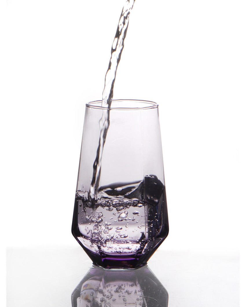 Purple Modern Juice and Water Glasses | Set of 6 | 575 ML | 6 x 3 x 4 inches