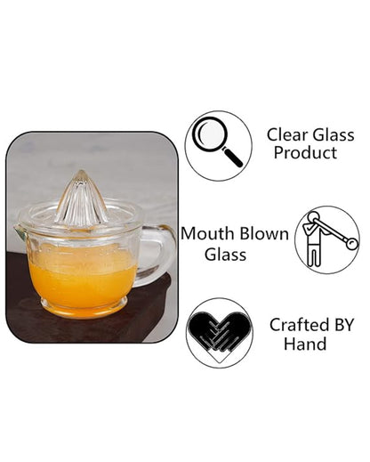 Clear Hand Glass Juicer | 200 ML | 8 x 6 inches