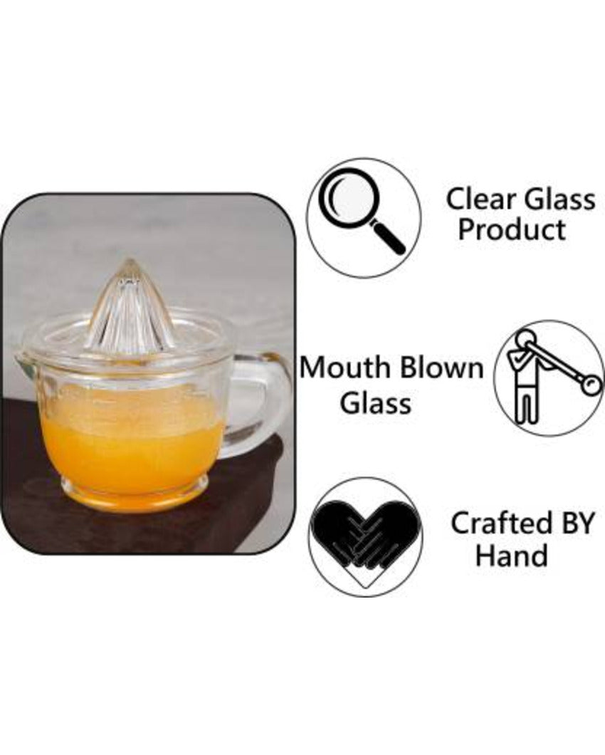 Clear Hand Glass Juicer | 200 ML | 8 x 6 inches