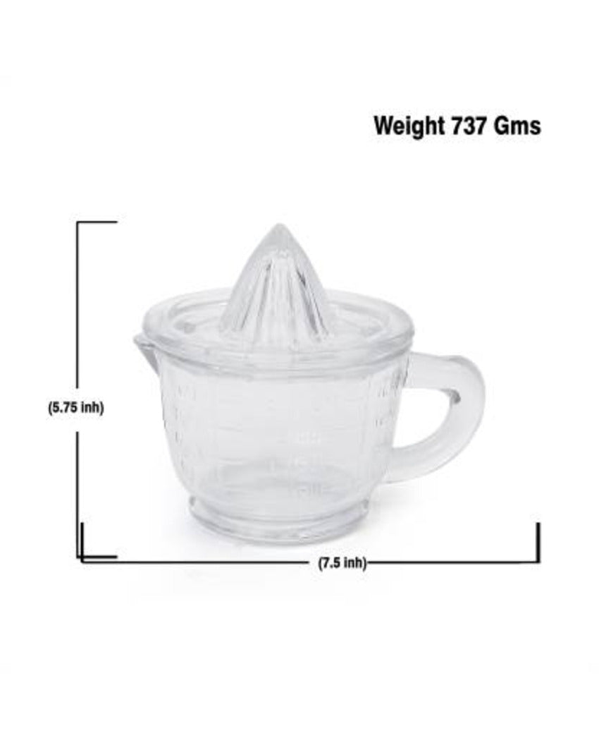 Clear Hand Glass Juicer | 200 ML | 8 x 6 inches