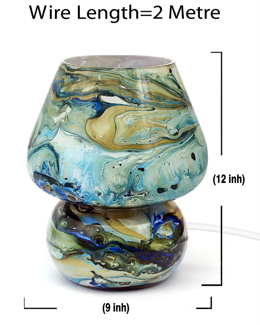 Elena Mushroom Shaped Glass Table Lamp 12 Inches