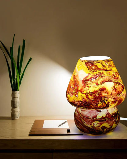 Gior Color Vintage Mushroom Shaped Glass Table Lamp - Dusaan