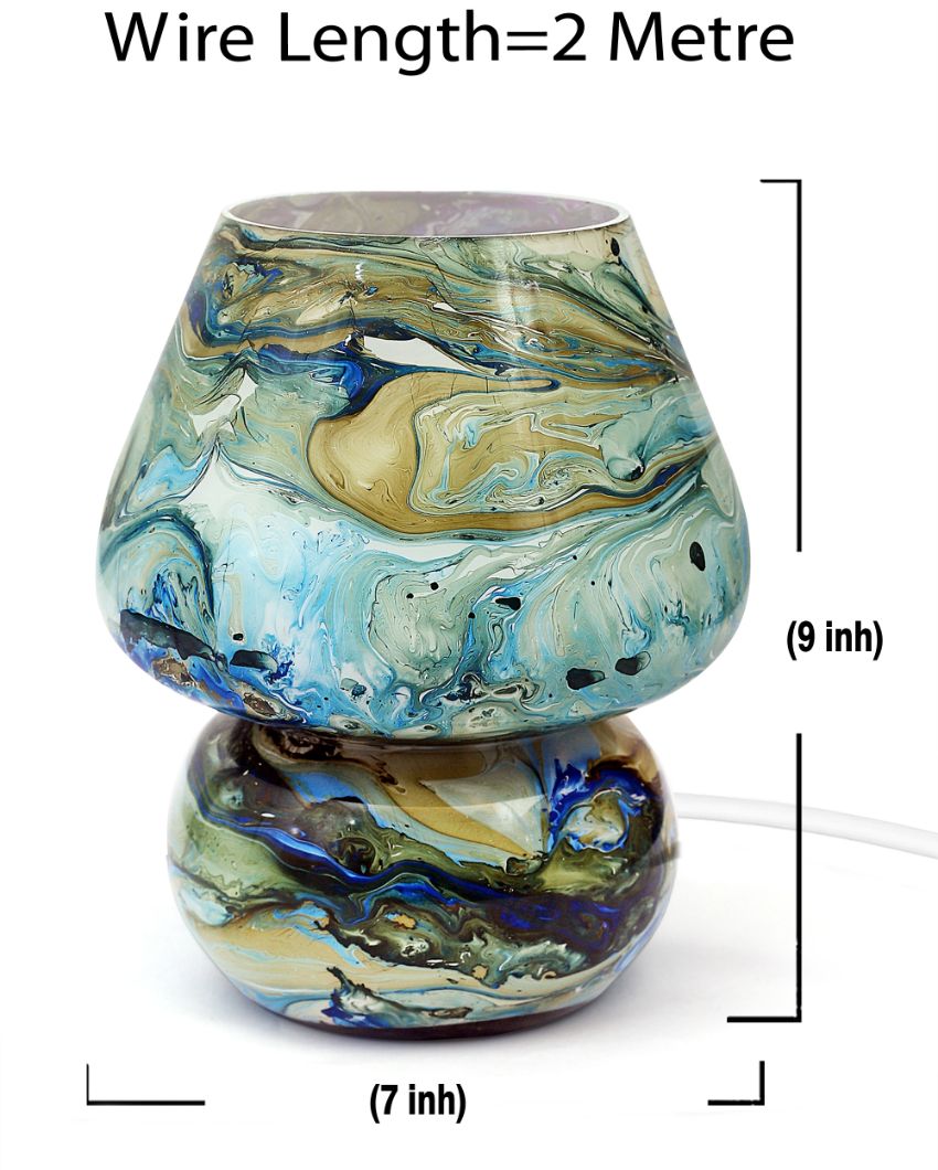 Elena Mushroom Shaped Glass Table Lamp 9 Inches