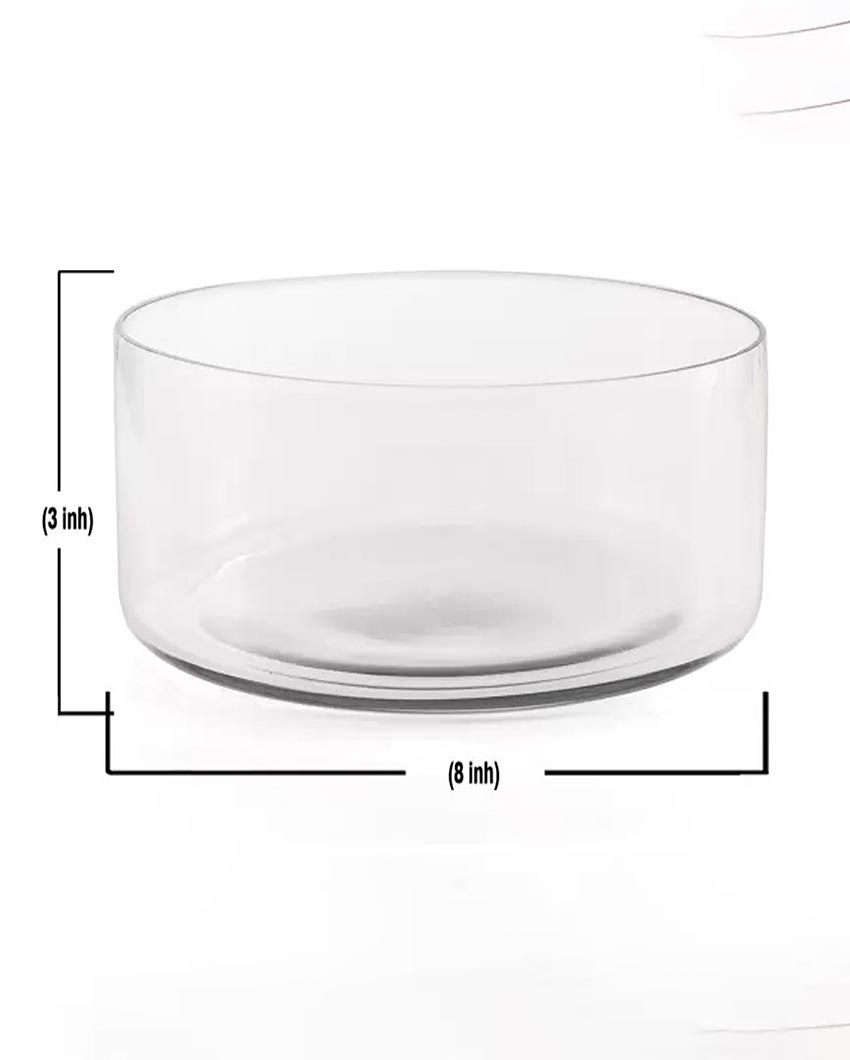 Vibrant Blooms Clear Beauty Glass Multipurpose Bowl | 8 x 3 inches