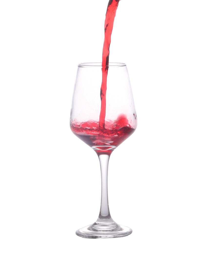 Clear Trendy Wine Glasses | Set of 6 | 350 ML | 8 x 2 x 2 inches