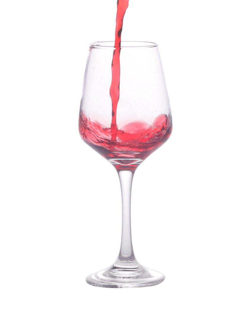 Clear Trendy Wine Glasses | Set of 6 | 350 ML | 8 x 2 x 2 inches