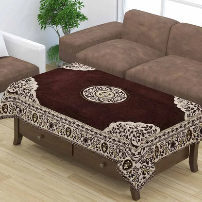 Floral Velvet Center Table Cover | 60 x 40 Inches - Dusaan