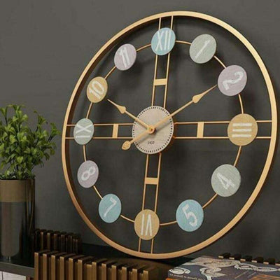 Colorful Numbers Metal Wall Clock