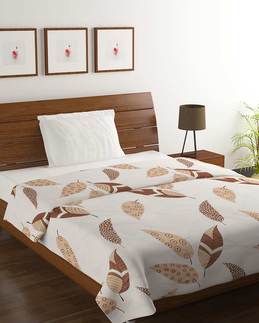 Big Leaves Printed Comforter Single Bed