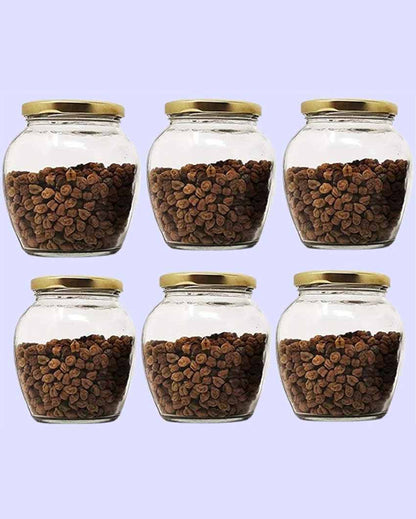 Large Somil Clear Glass Jar for Home Organization and Kitchen Use | 1000 ML | 5 x 5 inches