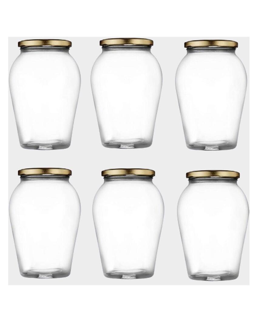 Extra-Large Somil Clear Glass Jar for Kitchen and Home Organization | 1000 ML | 5 x 5 inches