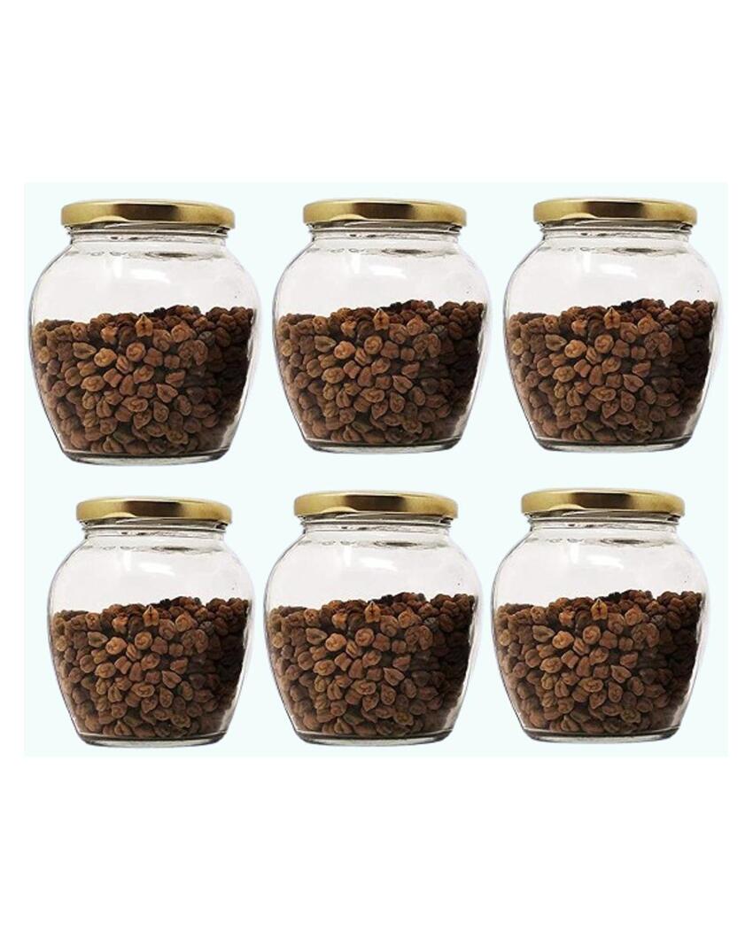 Somil Glass Jar with Clear Finish for Kitchen and Pantry | 1000 ML | 5 x 5 inches