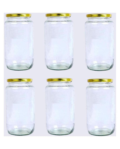 Somil Compact Clear Glass Jar for Efficient Kitchen Storage | 1000 ML | 4 x 4 inches