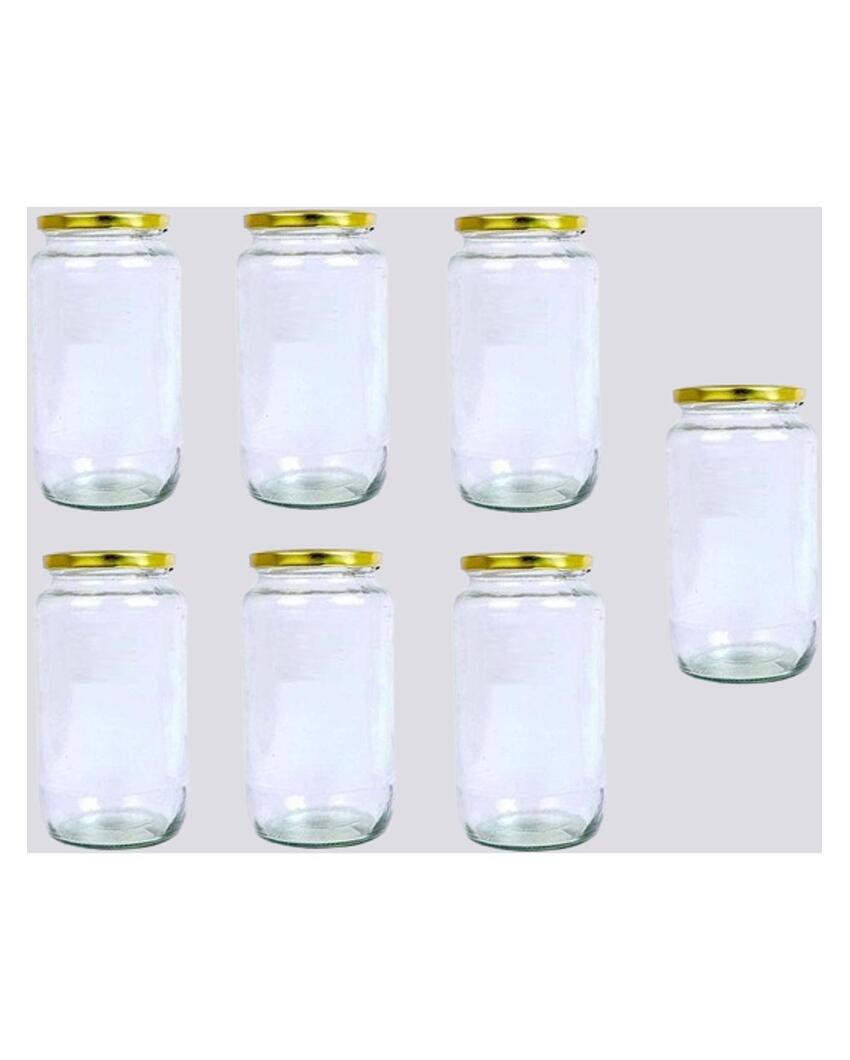 Somil Compact Clear Glass Jar for Efficient Kitchen Storage | 1000 ML | 4 x 4 inches