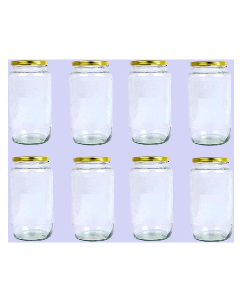 Somil Compact Clear Glass Jar for Efficient Kitchen Storage | 1000 ML | 4 x 4 inches