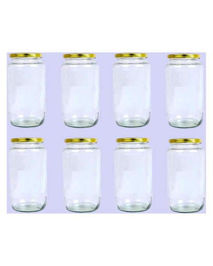 Somil Compact Clear Glass Jar for Efficient Kitchen Storage | 1000 ML | 4 x 4 inches