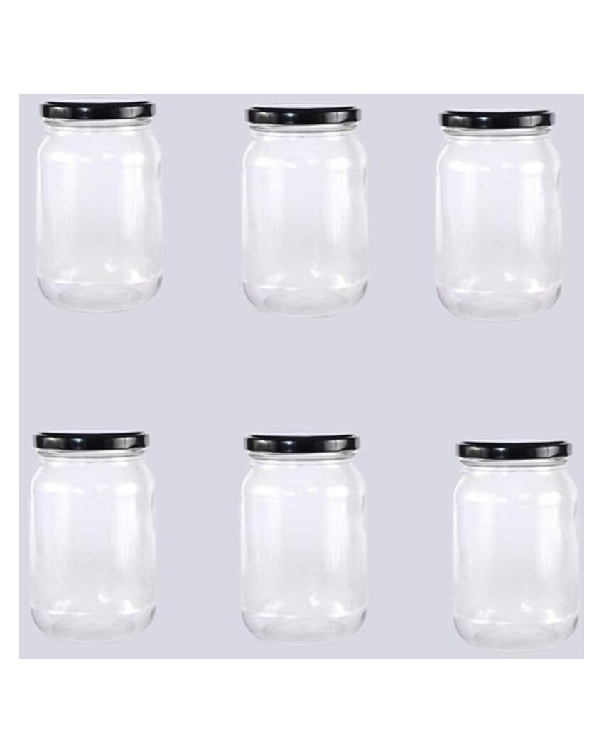 Durable Somil Clear Glass Jar for Home Kitchen Organization | 1000 ML | 4 x 4 inches