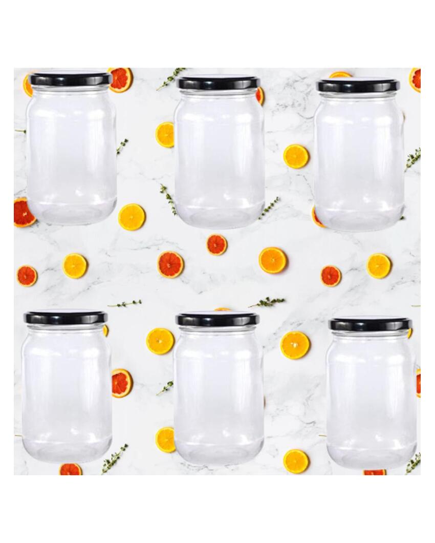 Compact Somil Glass Jar for Kitchen Pantry Essentials | 1000 ML | 4 x 4 inches