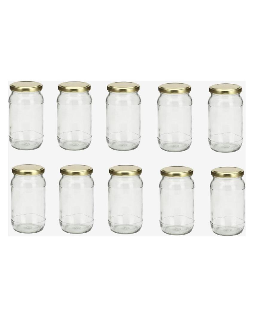 Clear Somil Compact Glass Storage Jar for Home Organization | 400 ML | 3 x 3 inches