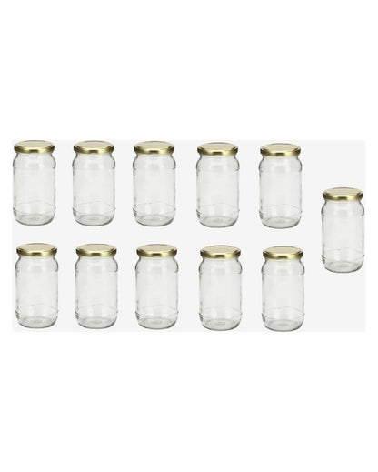 Clear Somil Compact Glass Storage Jar for Home Organization | 400 ML | 3 x 3 inches