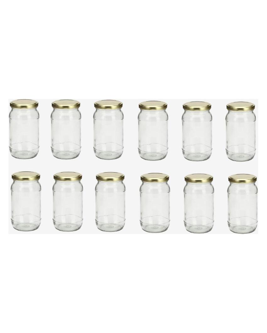 Clear Somil Compact Glass Storage Jar for Home Organization | 400 ML | 3 x 3 inches