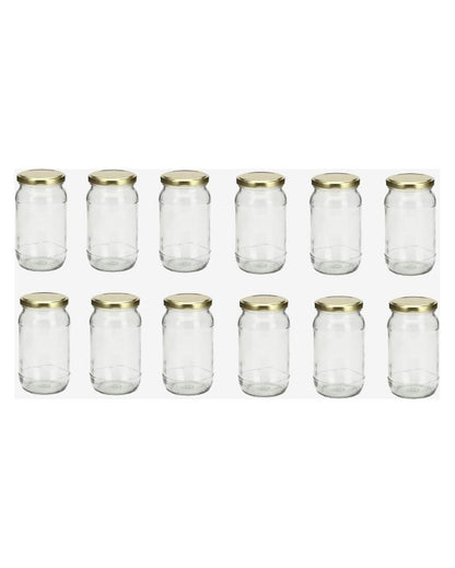 Clear Somil Compact Glass Storage Jar for Home Organization | 400 ML | 3 x 3 inches