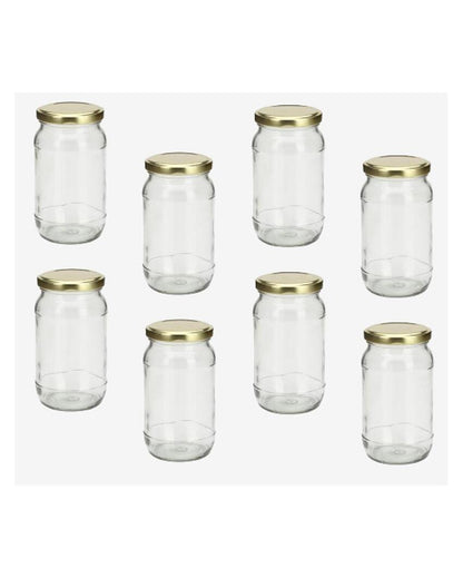 Clear Somil Compact Glass Storage Jar for Home Organization | 400 ML | 3 x 3 inches