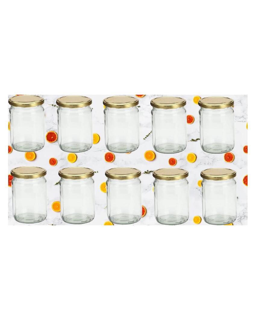 Medium Somil Clear Glass Storage Jar for Kitchen and Pantry | 500 ML | 4 x 4 inches