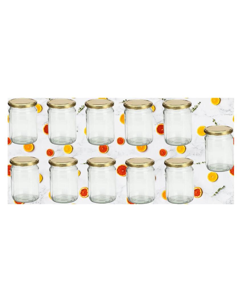 Medium Somil Clear Glass Storage Jar for Kitchen and Pantry | 500 ML | 4 x 4 inches