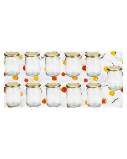 Medium Somil Clear Glass Storage Jar for Kitchen and Pantry | 500 ML | 4 x 4 inches