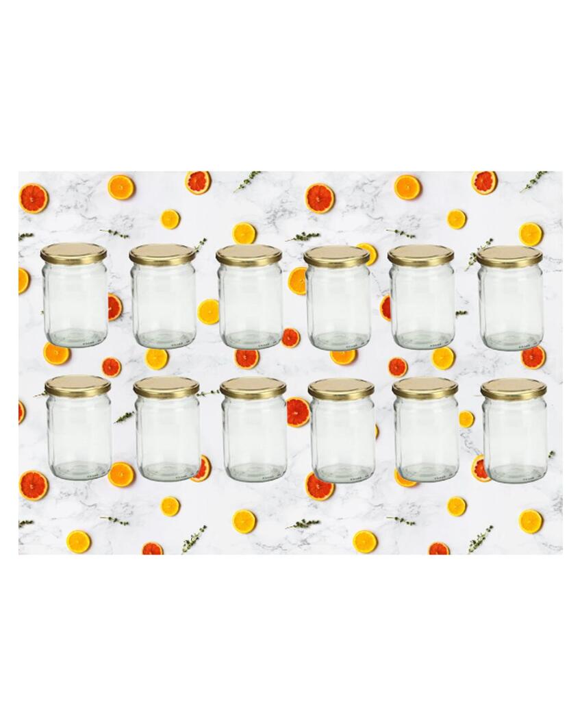 Medium Somil Clear Glass Storage Jar for Kitchen and Pantry | 500 ML | 4 x 4 inches