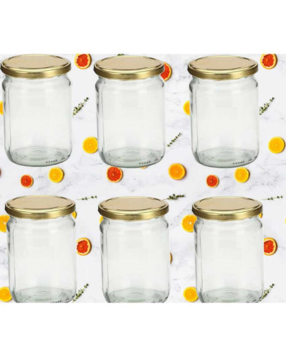 Medium Somil Clear Glass Storage Jar for Kitchen and Pantry | 500 ML | 4 x 4 inches