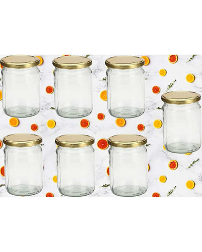 Medium Somil Clear Glass Storage Jar for Kitchen and Pantry | 500 ML | 4 x 4 inches