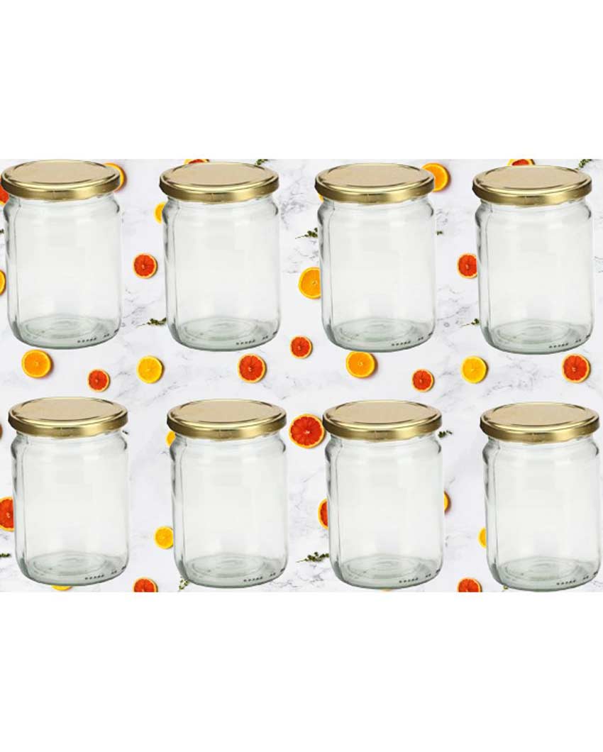 Medium Somil Clear Glass Storage Jar for Kitchen and Pantry | 500 ML | 4 x 4 inches